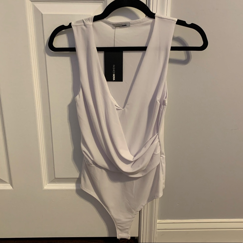 White V Neck Bodysuit